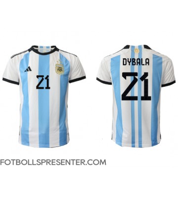 Argentina Paulo Dybala #21 Hemma Matchtröja VM 2022 Kortärmad